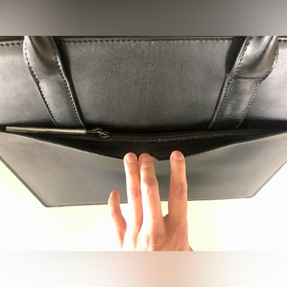 Philo black leather briefcase work bag - Picture 6 of 14